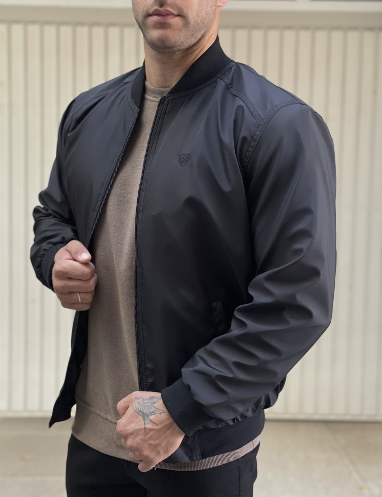 Ανδρικό μαύρο μπουφάν Bomber BC24913 φωτογραφία